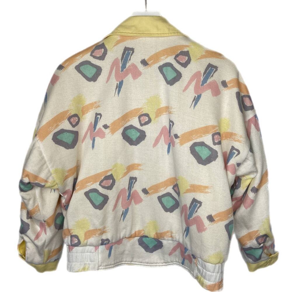 Vintage Reversible Yellow 90's Patterned Jacket -… - image 2